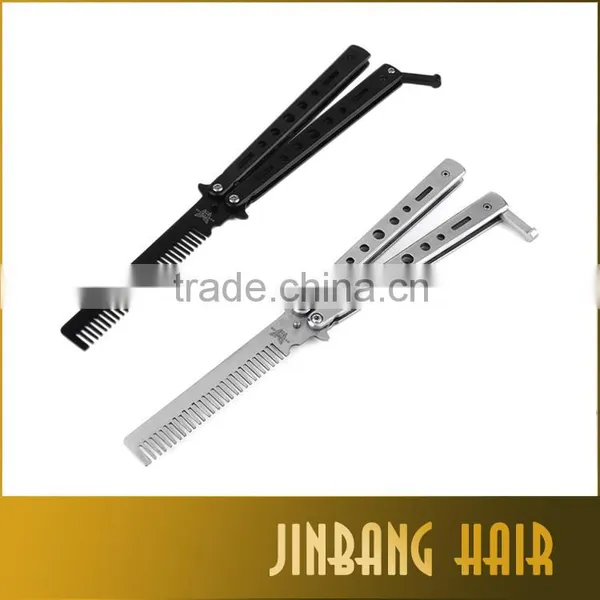 New Design Cheap Price Knife Comb Salon Stainless Steel Mental Trainer Butterfly Knife Comb photo-6