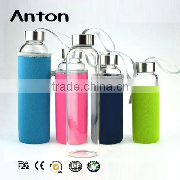 350-500ml High Borosilicate Glass Tea Bottle Water Bottle With Infuser Handmade Glassware OEM photo-2