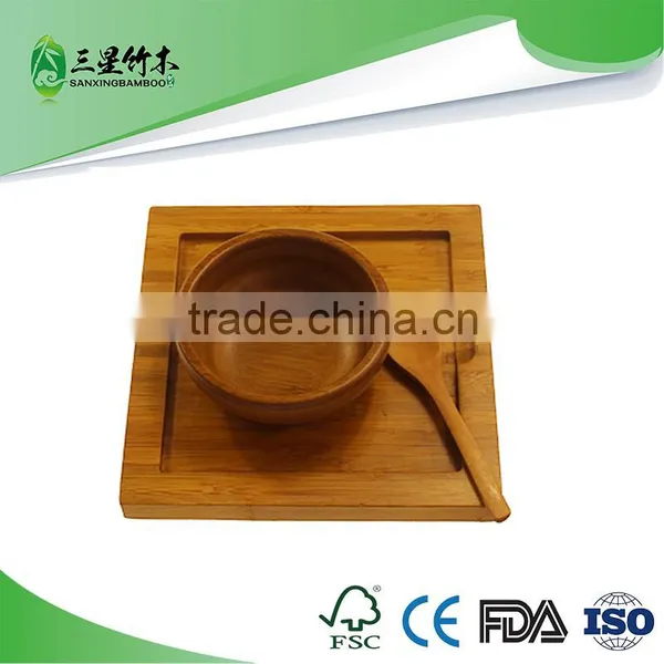 Bamboo Breakfast Food Serving Tray