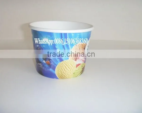 340ml Wholesale Print Customized Logo Ice Cream,Chocolate Cup With Lid,Spoon,Stick photo-2