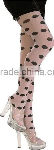 Black Polka Dot Tights - Adult Std.