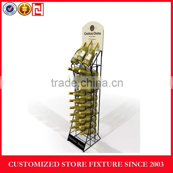 Attractive Appearance Metal Wine Display Rack With Castors