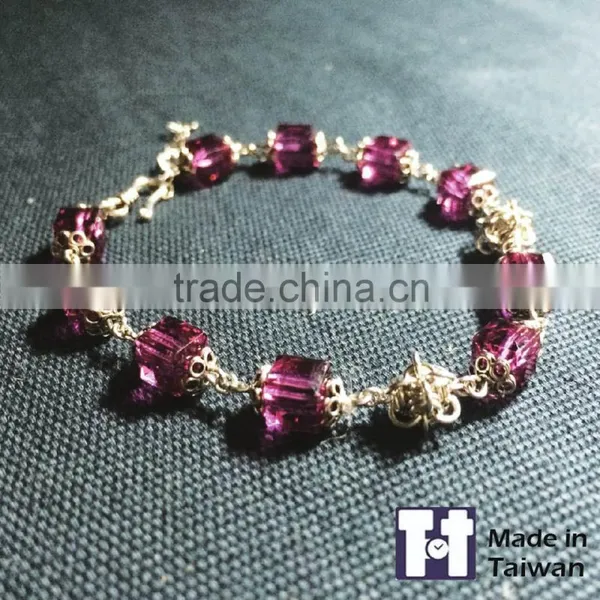 Customized Fashion Pink 925 Sterling Silver Bracelet Designed For Couple photo-3