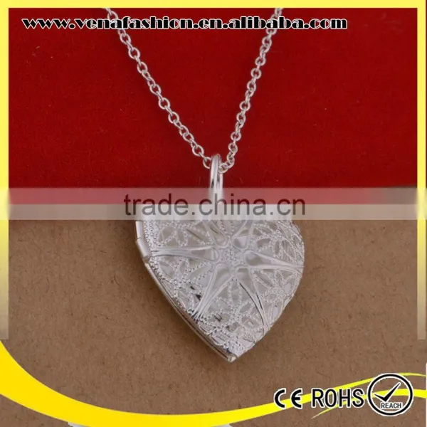 Plated 925 Silver Solid Blank Photo Pendant photo-2