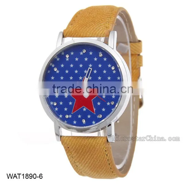 NEW Vintage Star Jean Canvas Wrist Watch photo-6