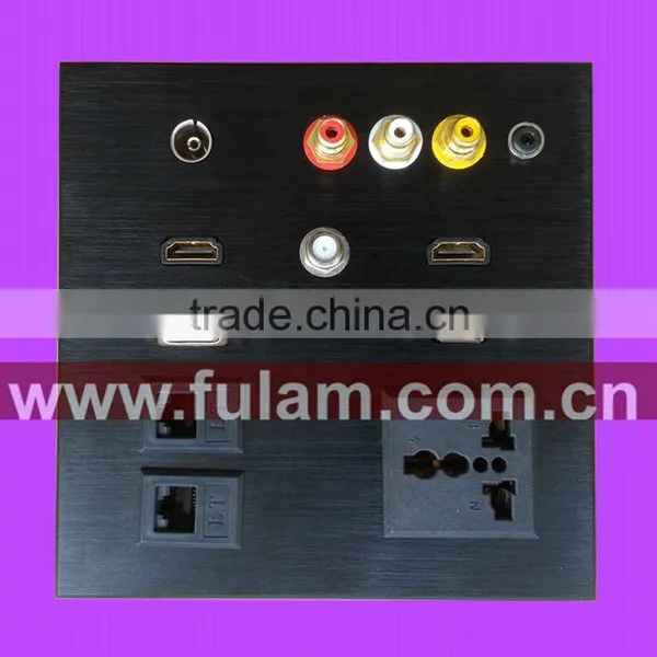 Aluminum Multimedia Plug Wall Socket Plate Panel