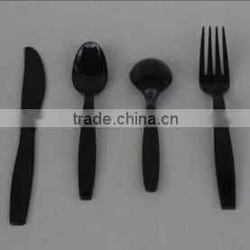 Plastic disposable flatware black color