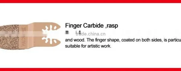 Finger-shaped Quick Release Carbide Oscillating Tool Saw Blade for Coarse Sanding of Fillers, Tile Adhesive, Concrete, Stone photo-2