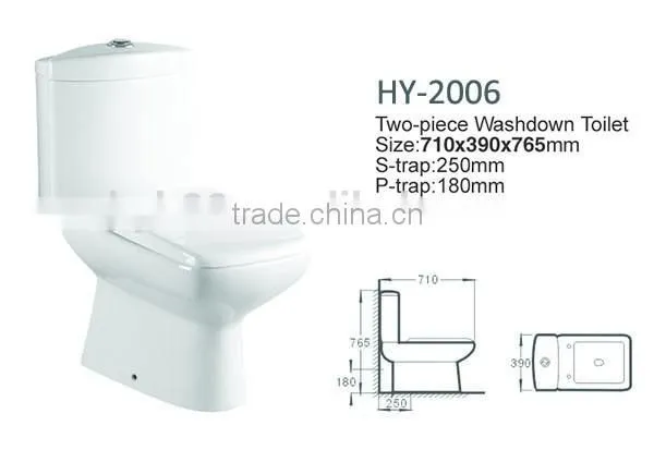 Ceramic Washdown Chinese Two Piece WC Toilet photo-2