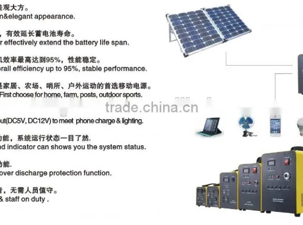 20-200w 2016 Best Mini Portable Solar System Muliti-function Lighting Kits photo-4