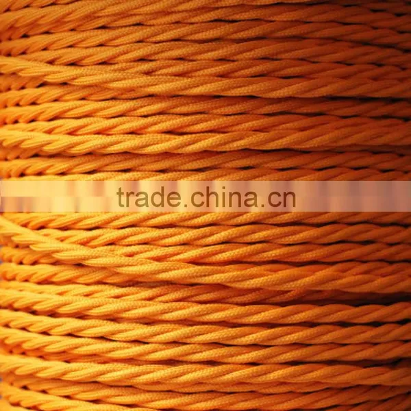 CE Cloth Covered Twisted Electrical Wire Vintage Fabric Braided Pendent Lamp Cord 2*0.75mm photo-6