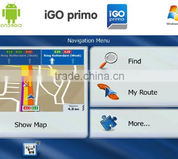 Supporting Igo Genuine Map Android System GPS Navigation With Wifi and Backup Camera Display for Any Cars photo-5