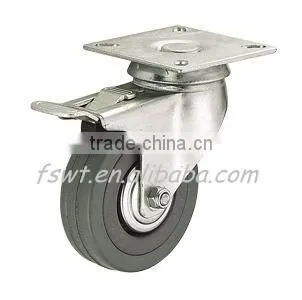 Industrial Gray PVC Caster Wheel With Total Brake photo-2