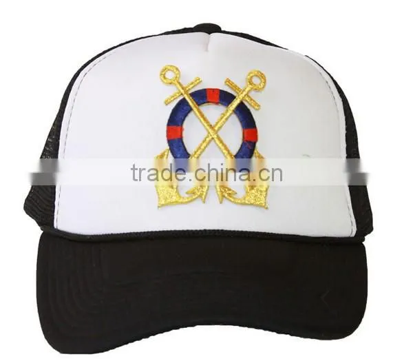 Trucker Mesh Snapback Hat Patch Embroidery Royal Embroidery Patch Trucker Cap photo-3