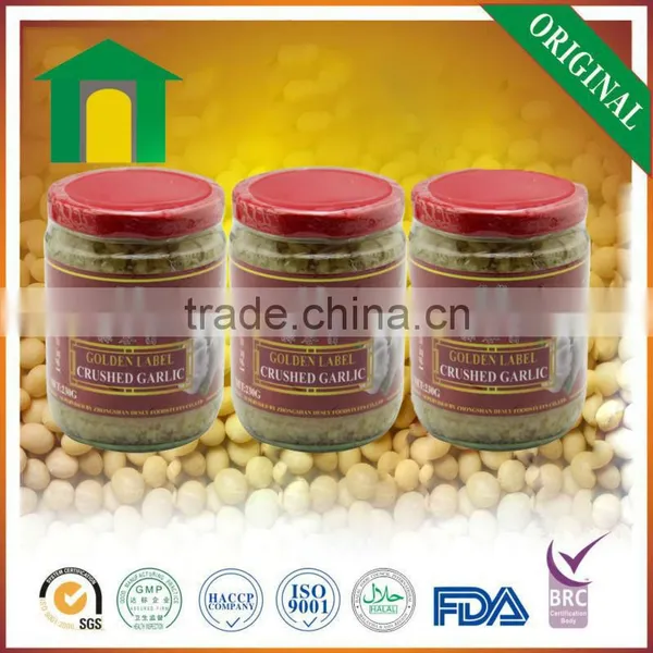 Chinese Original Healthy GMO Free Crushed Garlic Sauce 230g