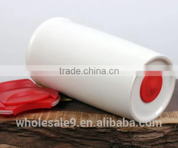 12oz Double Wall Ceramic Traveler, Ceramic Coffee Mug Tumbler photo-3
