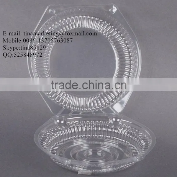 10" Hinged OPS Plastic Deep Pie Container, Plastic Clamshell Round Hinged Cake Container photo-3