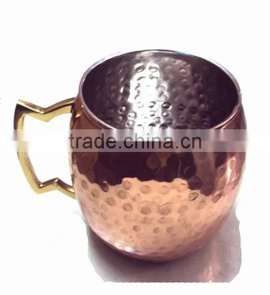 HAMMERED FINISH 100% PURE COPPER MOSCOW MULE MUGS NICKLE LINED photo-4