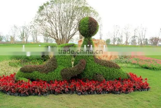 Fake Grass Animal Manufacture High Color Fastness UV/water Proof Artificial Grass Topiary photo-4