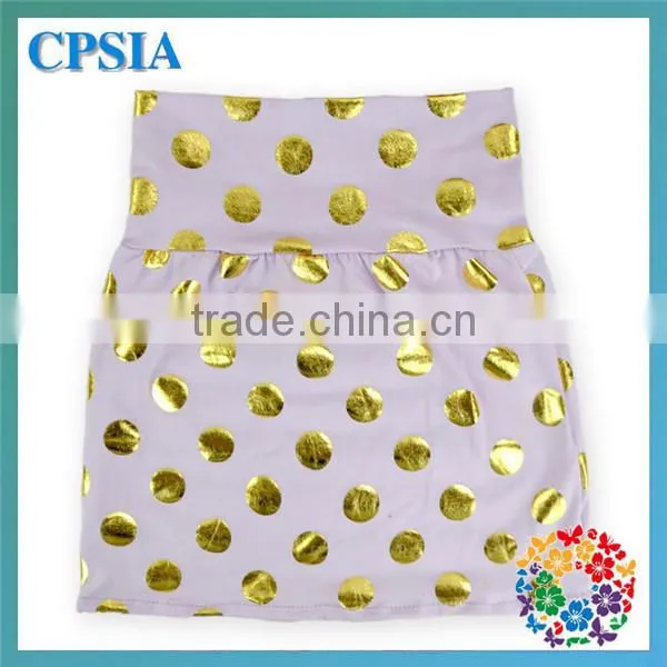 Posh Lavender Little Girls Skirts Gold Polka Dot Young Girls Wearing Short Skirts photo-1