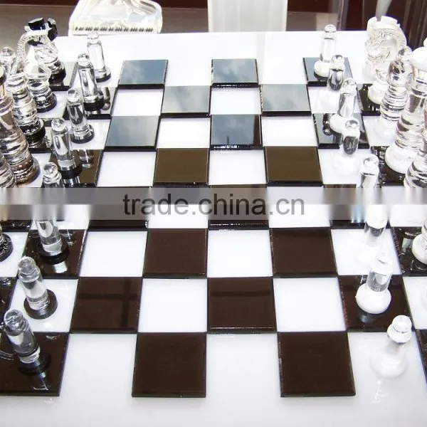 JYCB-002Factory Wholesale Custom Acrylic Chess Board Set,clear Glass Chess Set photo-5