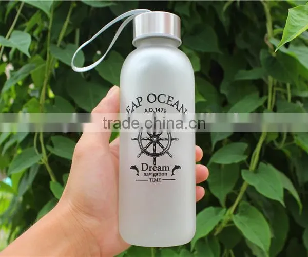 Frosted Glass Water Bottle With Cloth Cover photo-5