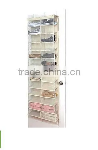 26 Pocket Hanging Over the Door Shoe Organizer With 3 Hooks photo-2