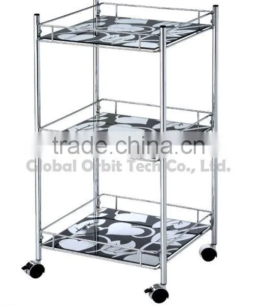 Restaurant Furniture Metal Dining Serving Cart,folding Trolley Cart photo-2