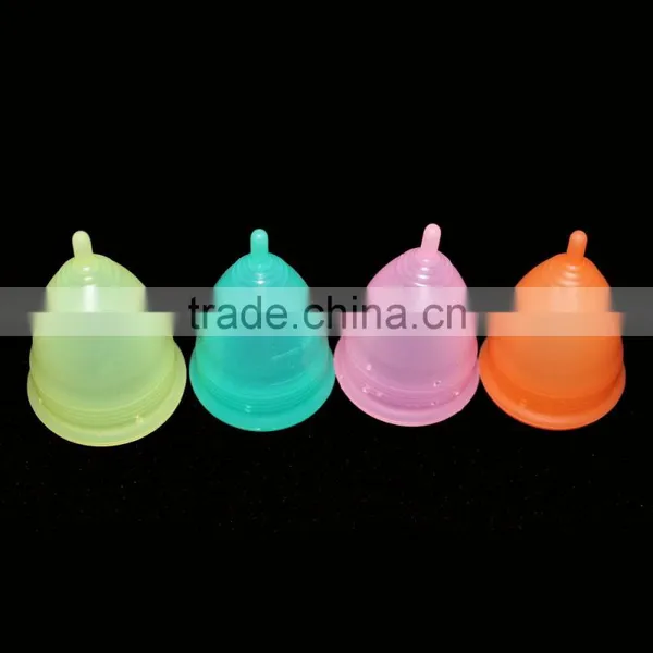 Free Sample Six Colors Reusable Big Size Medical Silicone Menstrual Cup photo-3