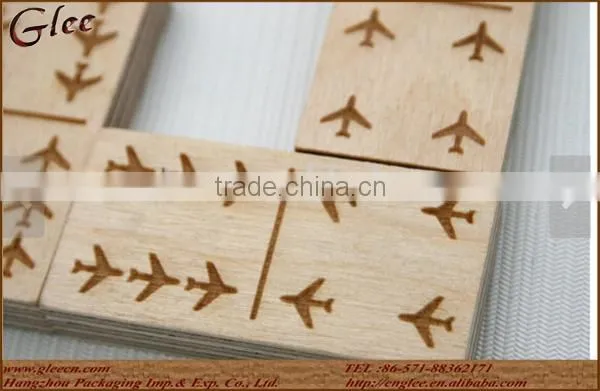 Personalized Wooden Domino Game With Aircraft Theme Wooden Box photo-3