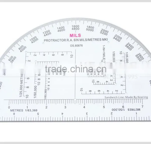 China Kearing Plastic Small Round Accurate 6 Inch Military Protractor photo-2