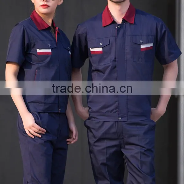 OEM 100% Workwear Uniforms Green Work Clothes Short Sleeves Customized Maker photo-3