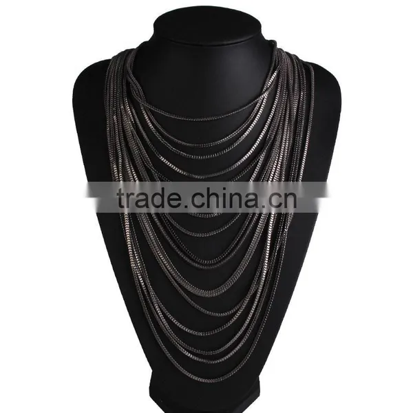 2016 Europe and the United States the New Multilayer Long Thin Chain Necklace photo-2