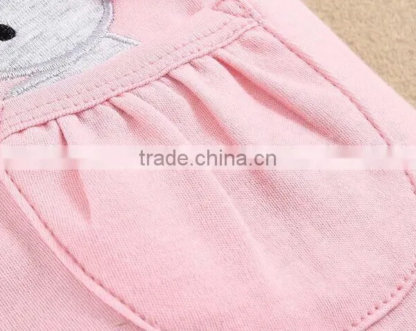 MOM AND BAB Cute Baby Gilrs Clothing Pink Baby Romper Embroidery Baby Bodysuit Pink photo-3