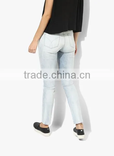 Latest Jeans Tops Girls Jeans Pent Ladies Biker Jeans photo-4