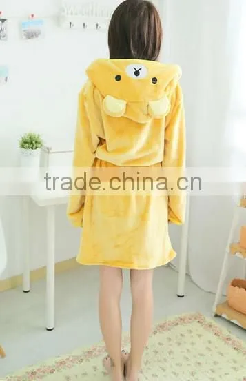 Adult Summer Rilakkuma Flannel Animal Bathrobe Animal Sleepwear Robe photo-2