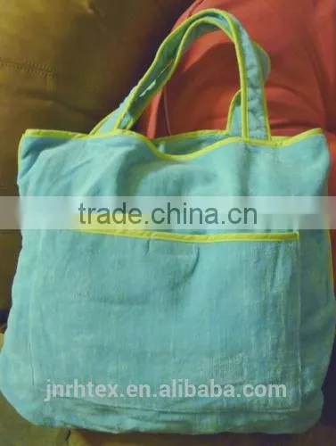 Custom Cotton Tote Beach Towel Bag and Velour Printing Towels photo-3