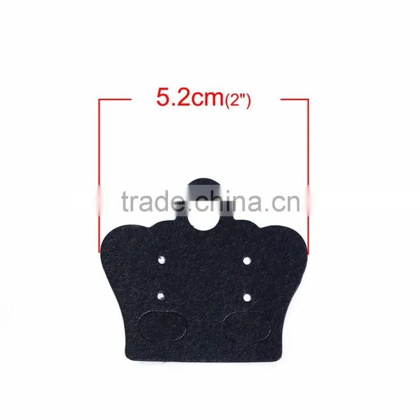 Paper Jewelry Display Card Crown Black 5.2cm(2") x 4.8cm(1 7/8"), 1 Piece photo-2