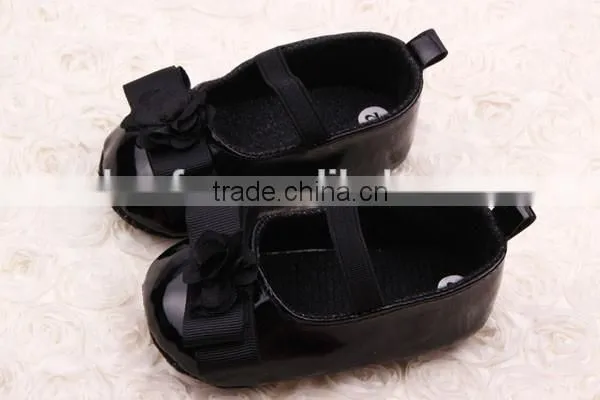 New Sweet Anti-slip Flat Flower Princess First Walkers PU Baby Newborn Shoes photo-3