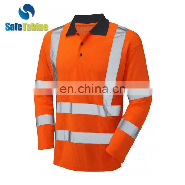 China Good Reflective Safety Long Sleeve Polo T-shirt Wholesale