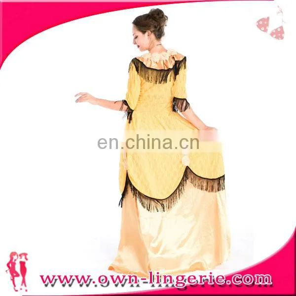 Medieval Renaissance Woman Queen Halloween Costume Yellow photo-3