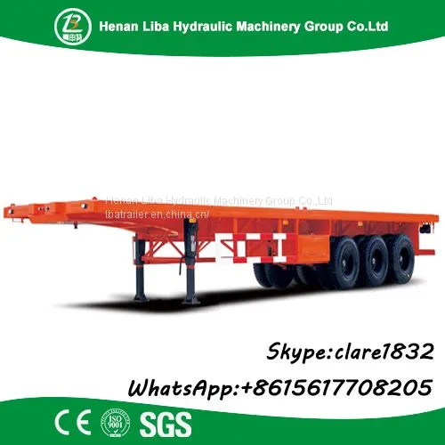 Liba 3 Axle 20ft 40ft 45ft Skeleton Container Transport Semi Trailer For Sale photo-2