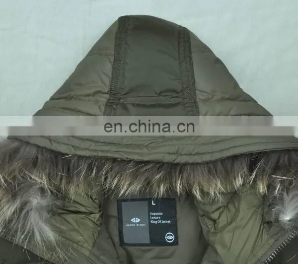 2017 Lastest Fashion Army Style Handsome Hooded Big Fur Down Jacket photo-4