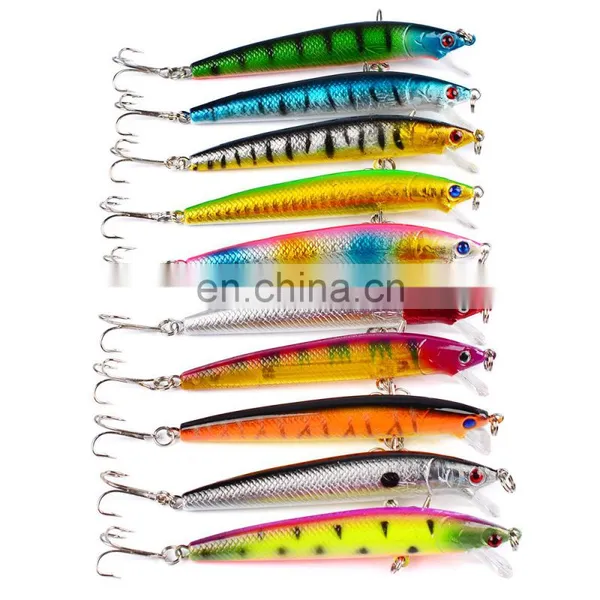 Hard Bait 9.5cm 9g Minnow Streak Fishing Lures Bass Fresh Water Hook Diving Perch Wobbler Fish 10 Colors Stripe Pattern photo-3