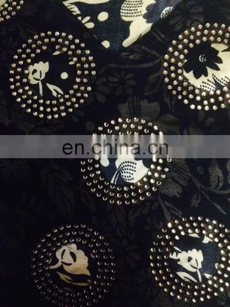 Women's Black Colour Net With Printed Satin Silk Diamond Stone Work Fully Stitched Burkha / Stylish Islamic Wear Abhaya photo-3