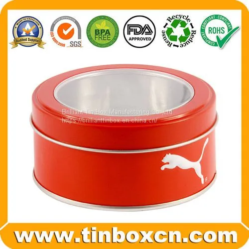 Embossed/Transparent Window Round Tin Box photo-3
