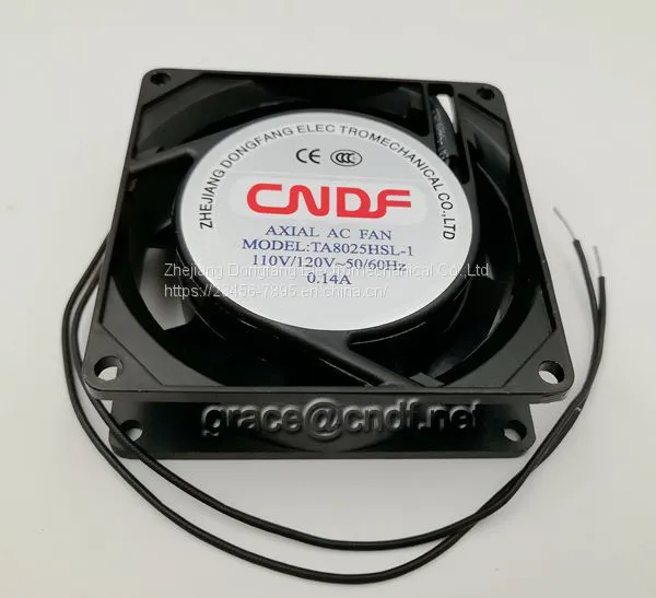CNDF TA8025HSL-1 110/120VAC 50/60Hz 0.14/0.13 15/11W 2800rpm Air Flow 17/21cfm ac Axial Cooling Fan 80x80x25mm photo-2