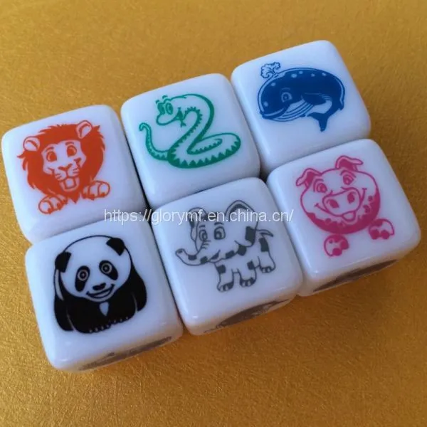 Wholease Heat Printing 16mm Plastic Acrylic Dice/board Game Dice photo-3