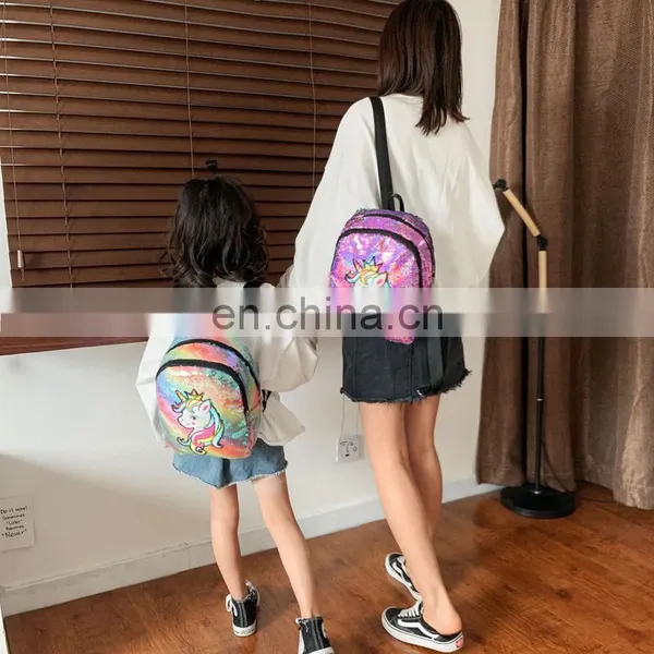 Glitter Backpack Unicorn Kids Girls Boys Sequin Backpacks Knapsack School Bag Teenage Rucksack Kindergarten Travel Bags photo-2