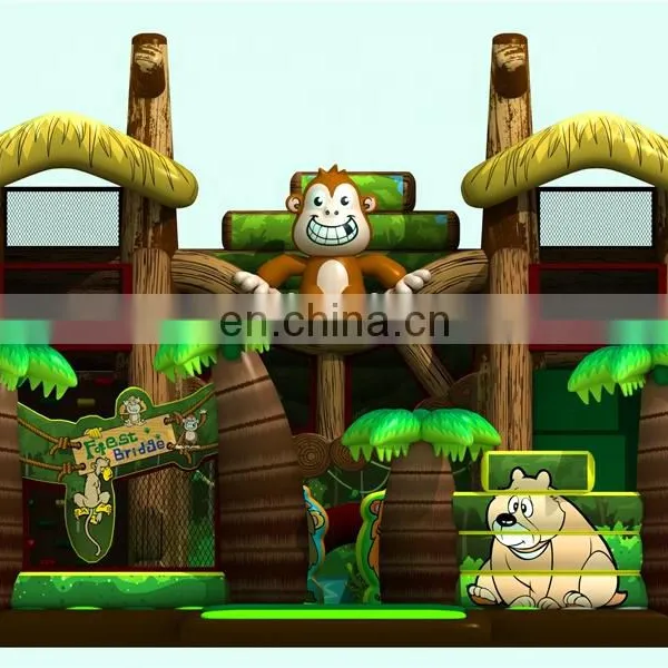 2020 New Design Forest Theme Inflatable Monkey Park Slide for Kids photo-2